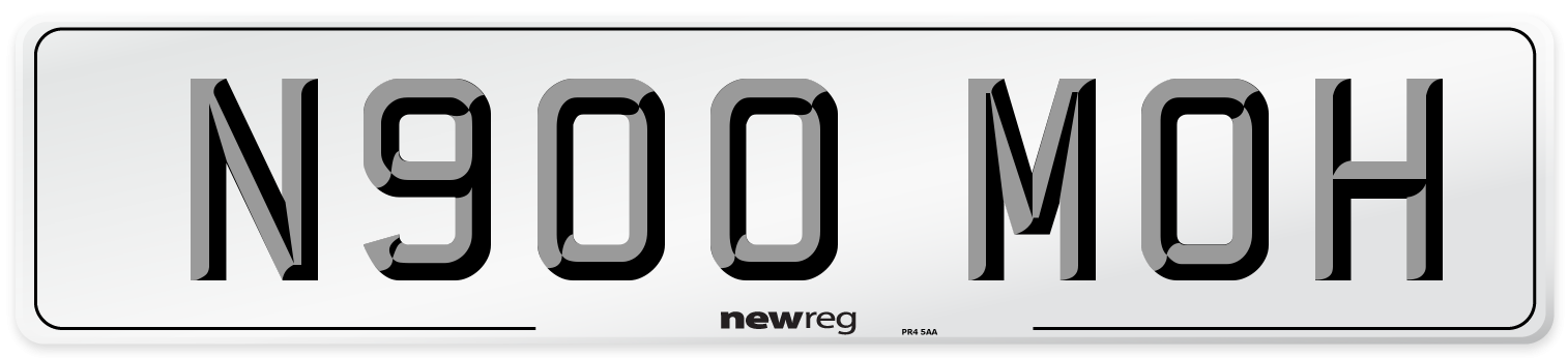N900 MOH Number Plate from New Reg